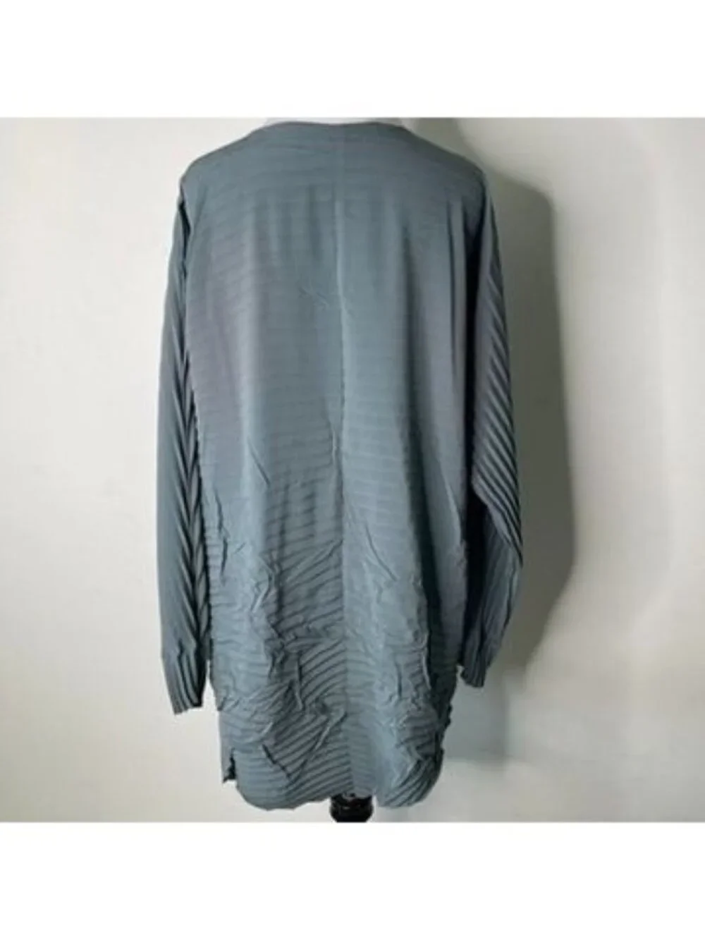 Babette San Francisco Pleated Tunic Shirt L Slate Blue Rare Retired Designer - Picture 6 of 10